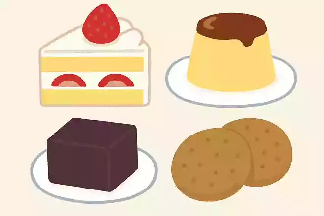 ケーキ、プリン、水ようかん、クッキーの中で仲間はずれはどれ?
