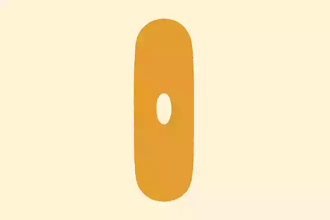細長くて真ん中に穴が空いています