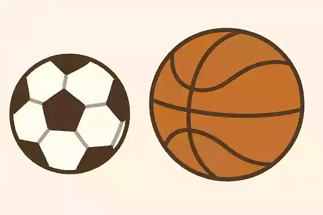 サッカーボールとバスケットボールはどちらが大きい?