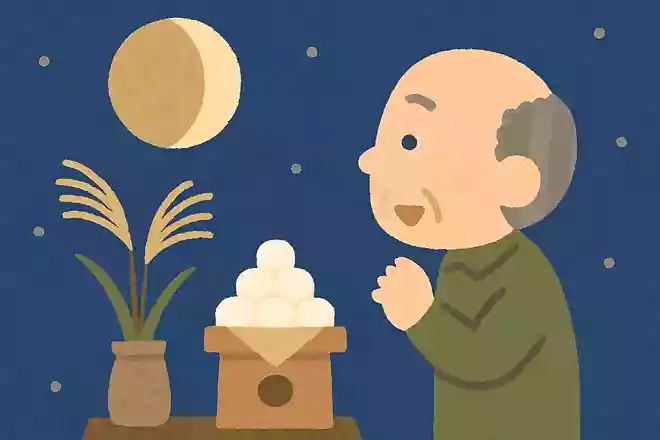 満月から少し欠けた月を見る、別名「豆名月」や「芋名月」と呼ばれるお月見のことを何というでしょうか?