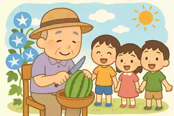 子供等よ 昼顔咲きぬ 瓜剥かん