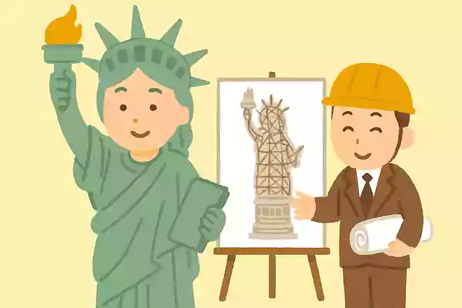 エッフェル塔の技術者が像の内部の骨組みを設計した
