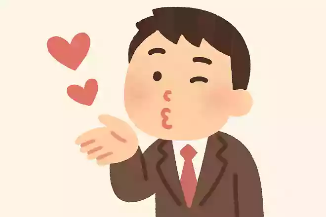 ウインクをして投げキッス