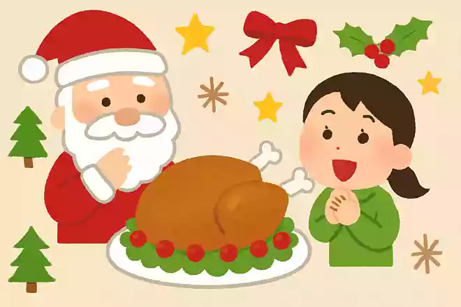 クリスマスの食べ物といえば日本ではチキンが定番ですが、さてアメリカでは？