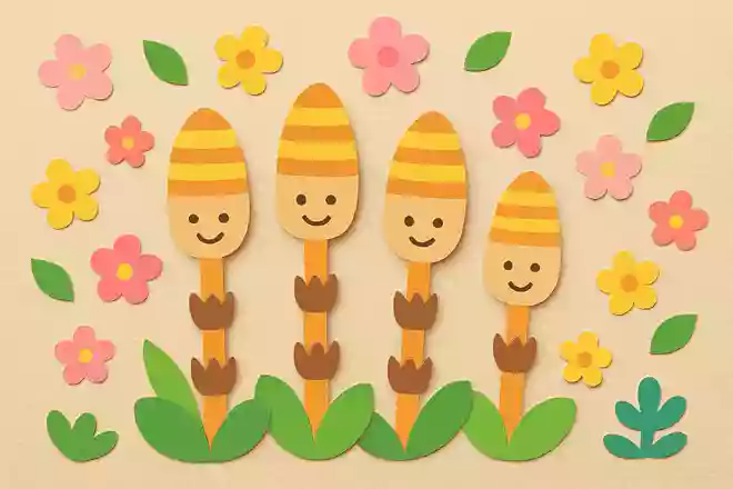 画用紙でカラフルつくし