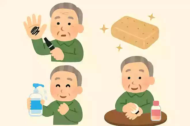 油性マジックが手についた場合、汚れを落とすのに役立つものは次のうちどれでしょうか。