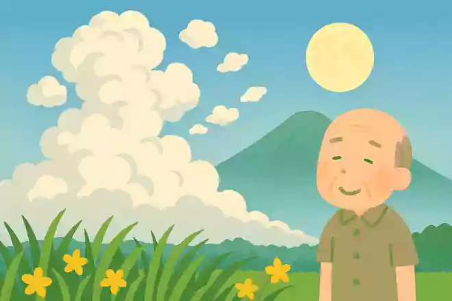 雲の峰 いくつ崩れて 月の山