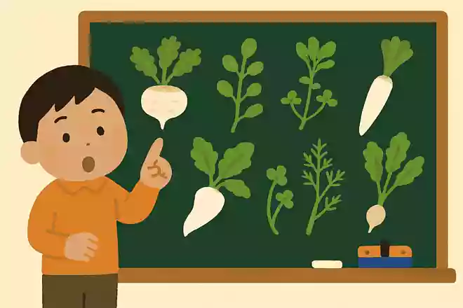 冬至の七草の食材には、共通して使われているひらがながあります。それはなんでしょうか?