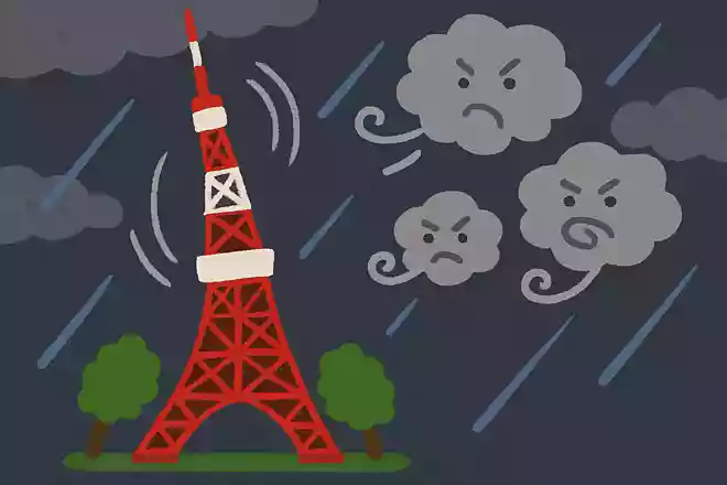 東京タワーが最も大きく揺れた台風は、次のうちどれでしょうか？
