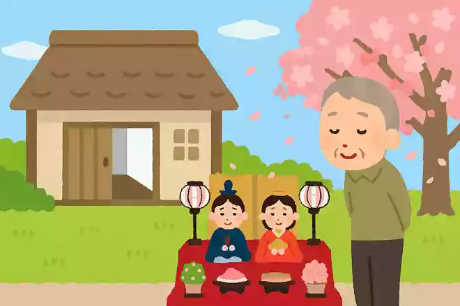 草の戸も 住み替はる代ぞ 雛の家