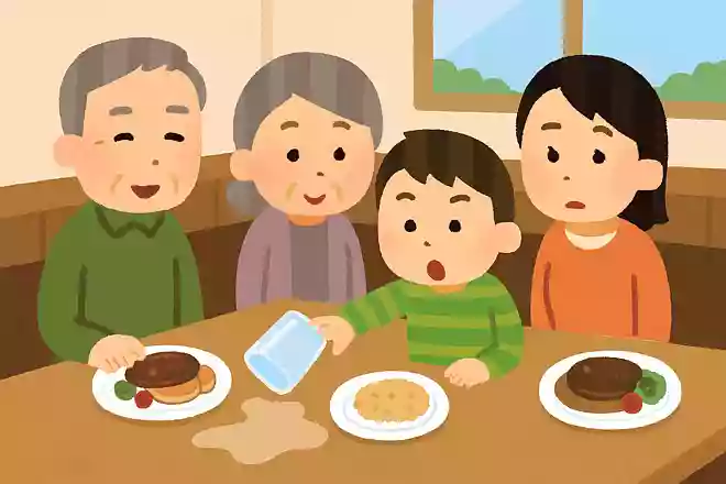 とある家族がレストランで食事をしていました。家族と一緒の席の子供がテーブルに置いていたコップを、ひっくり返しましたが、テーブルはぬれていません。なぜでしょうか?