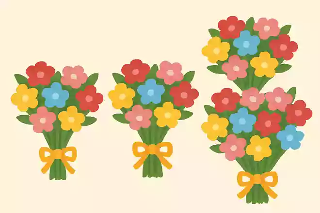 2束と3束の花束を合わせると何束になるでしょう?