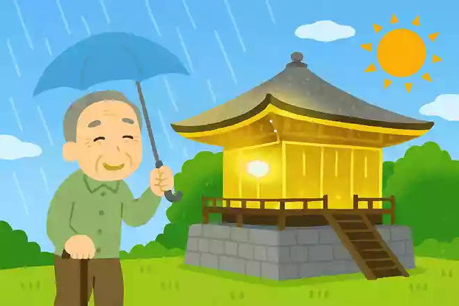 五月雨を 降り残してや 光堂