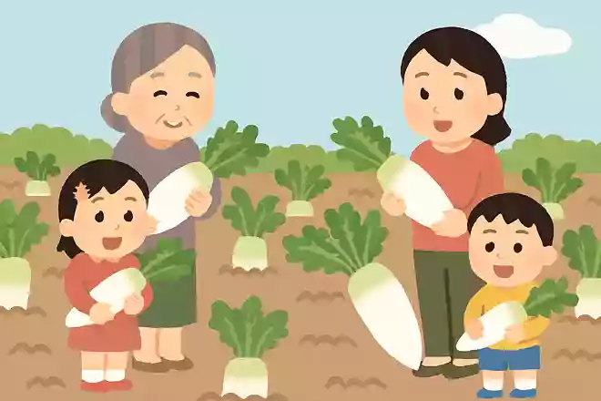 2人の母とその2人のこどもが、大根畑に行きました。それぞれが家に1本ずつ、大根を持って帰ることになりました。しかし途中で落とすこともなく、家に帰ると3本の大根しかありません。なぜ3本しかないのでしょうか?