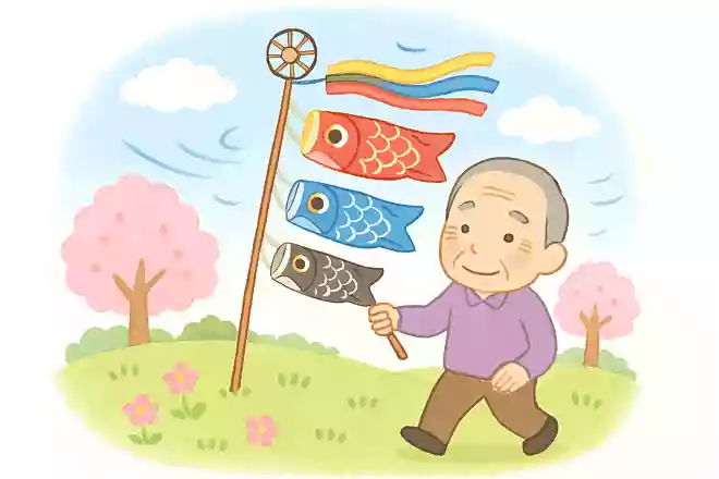 おもしろく ふくらむ風や 鯉幟