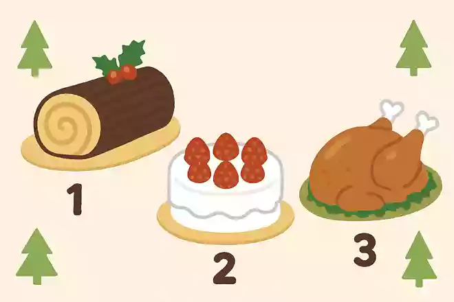 クリスマスに人気のブッシュドノエルというケーキは、どんな形をしているでしょうか?