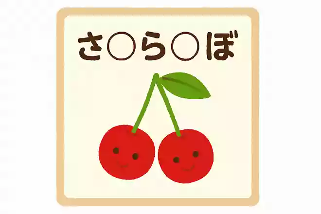 「さ〇ら〇ぼ」甘酸っぱい、小さくて赤みがかった果物。