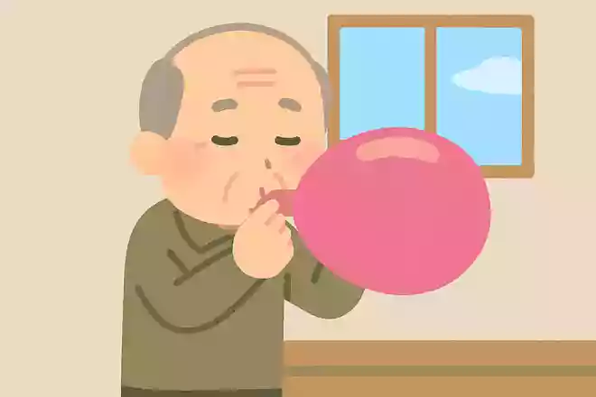 1日にはく空気で風船が何個膨らませられるでしょうか。