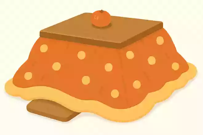 机にふかふかの布団をかけた、あたたかいものを何というでしょうか?