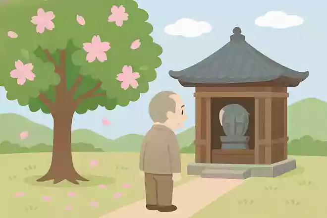葉ざくらの ひと木淋しや 堂の前