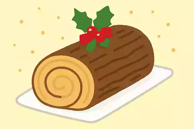 クリスマスケーキの種類の一つで、丸太の形をしたケーキの名前は?