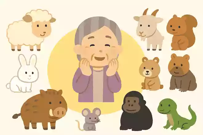 ある方は「ひつじ、うさぎ、いのしし、ねずみ、さる、へび」ない方は「やぎ、リス、くま、ハムスター、ゴリラ、とかげ」