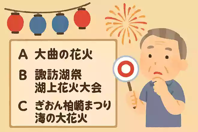日本で最も歴史が古い花火大会は、次のうちどれでしょうか?NEW!