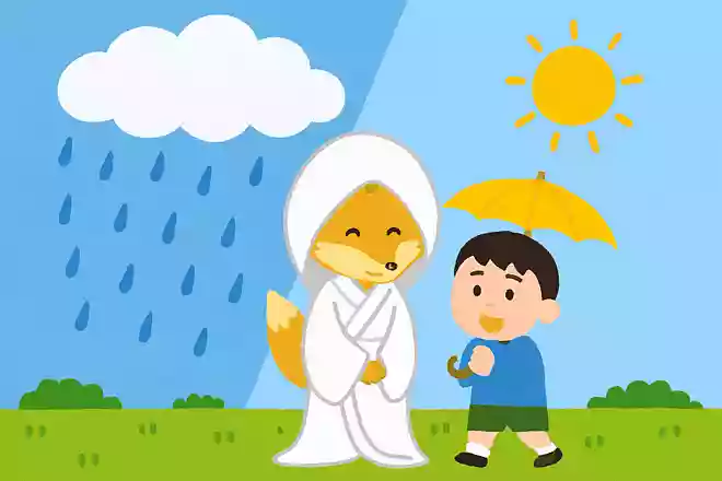 晴れているのに雨が降っている状況を何の嫁入りというでしょう？