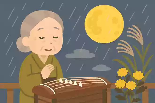 はからずも 琴きく雨の 月見哉NEW!加賀千代女
