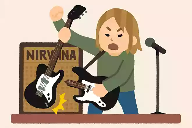 1989年にカート・コバーンさんがステージで壊したギターはオークションで落札された金額は?