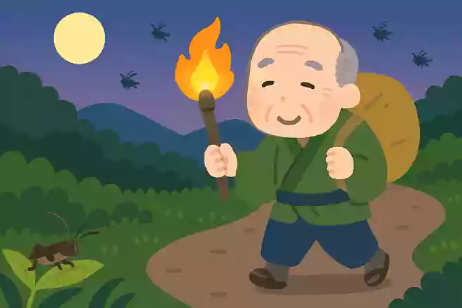 鈴虫や 松明先へ 荷はせてNEW!宝井其角
