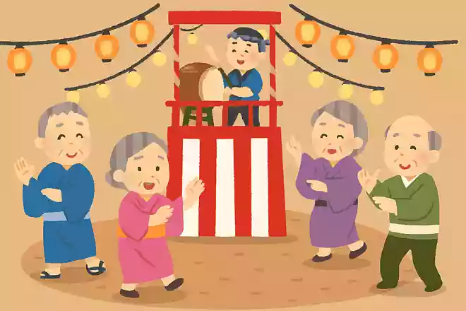 夏祭りの定番行事で、円になってみんなで踊る踊りを何と呼ぶでしょうか?NEW!