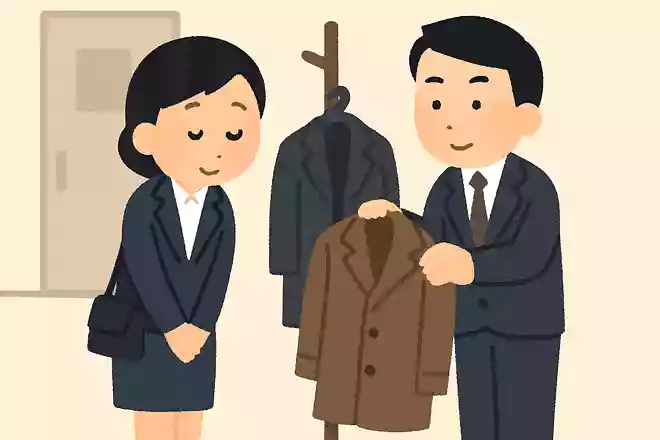 訪問先でのコートの扱いについて、正しいのはどれでしょう?NEW!