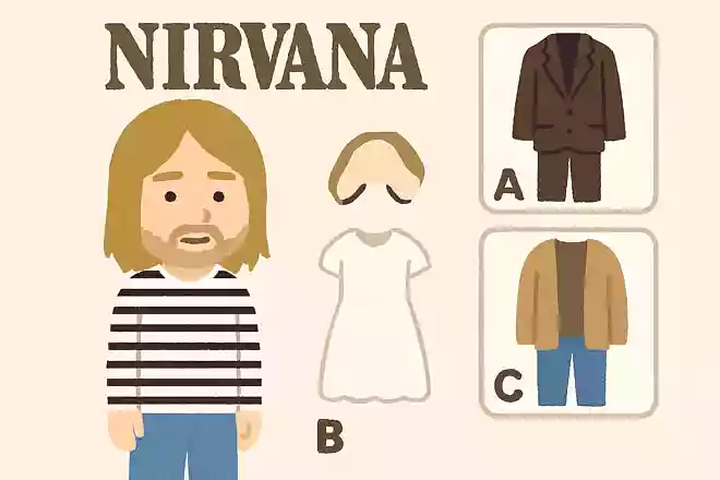 カート・コバーンが自身の結婚式で着ていた服はどれ?