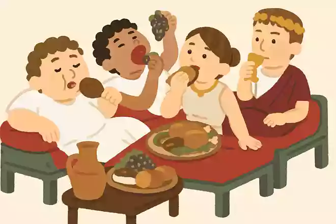 古代ローマ貴族の食事作法は下品だった