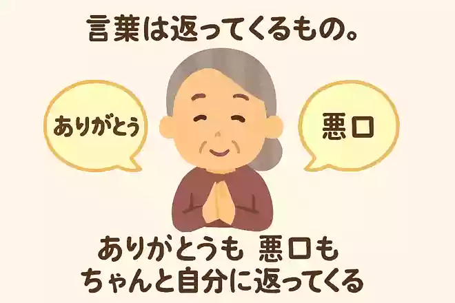 言葉は返ってくるもの。ありがとうも悪口もちゃんと自分に返ってくるNEW!