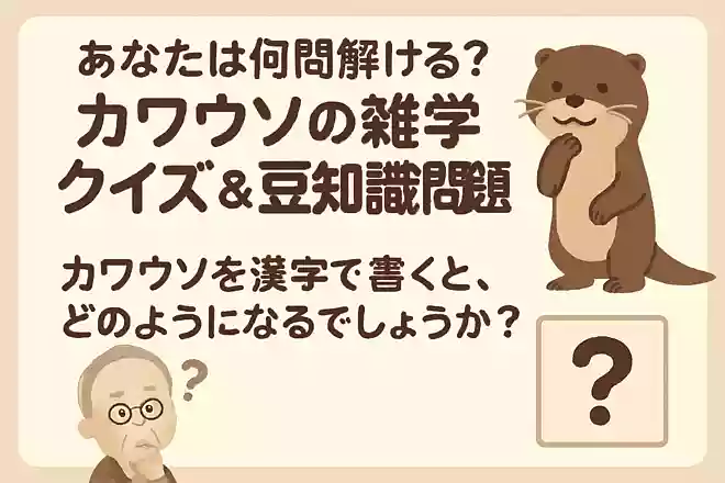 カワウソを漢字で書くと、どのようになるでしょうか?NEW!