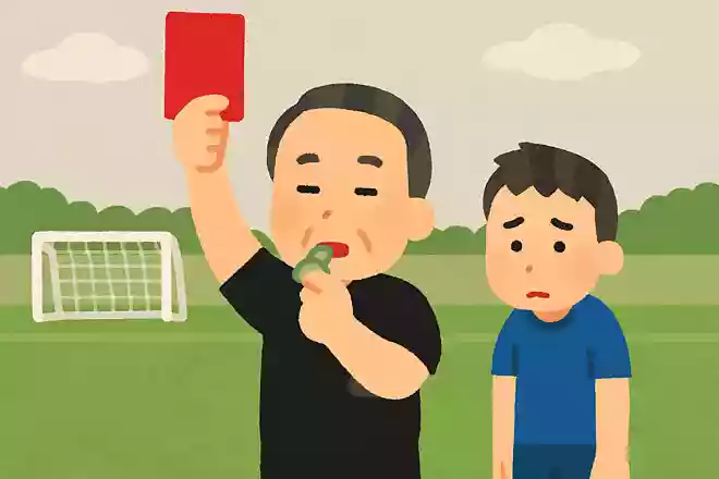 「一発退場」を告げられる際に審判が提示するカードは何色でしょう?NEW!