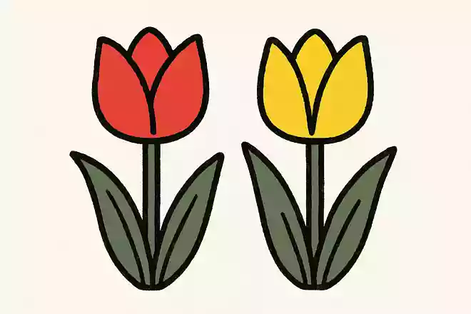 黒のペンで赤と黄色のチューリップをかいてくださいと言われたらどうすればいい？NEW!