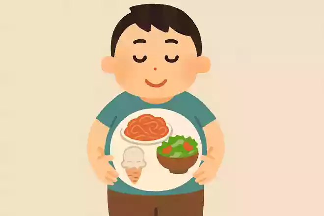 3分前にナポリタン、サラダ、アイスを食べました。おなかの中には何が入っている？NEW!